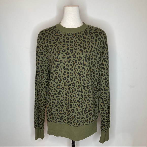 DJAB green leopard print sweater SIZE MD - Picture 2 of 9
